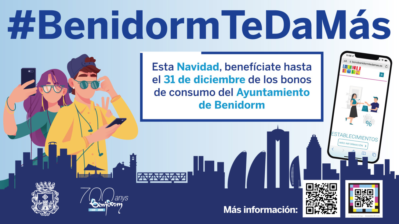 Benidorm activa la sexta edición del bono consumo #BenidormTeDaMás para más de 70.000 empadronados
