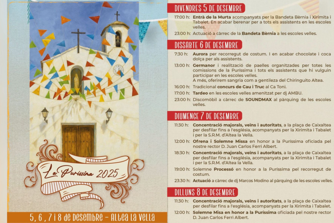 PROGRAMA FESTES LA PURÍSSIMA ALTEA