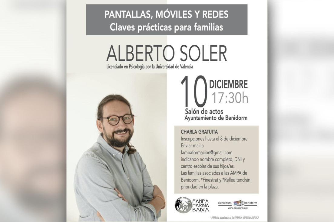 Benidorm impulsa una formación para familias sobre el uso seguro de pantallas, móviles y redes sociales