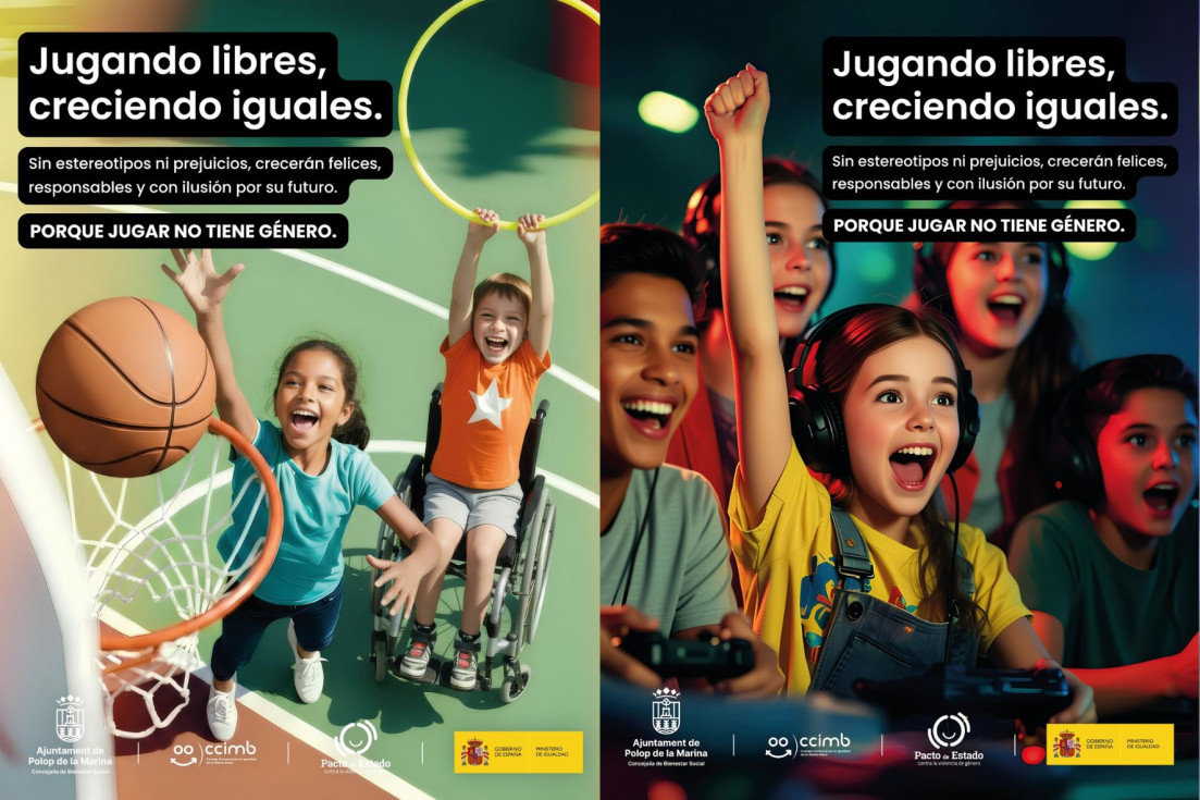Campaña Jugando libres, creciendo iguales Consejo Comarcal Igualdad Polop de la Marina